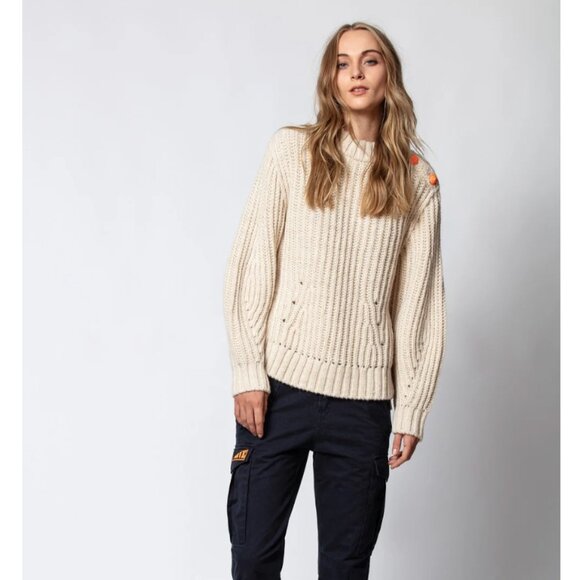 Zadig & Voltaire Marlon Awa Alpaca Blend Cream Sweater - Picture 7 of 16